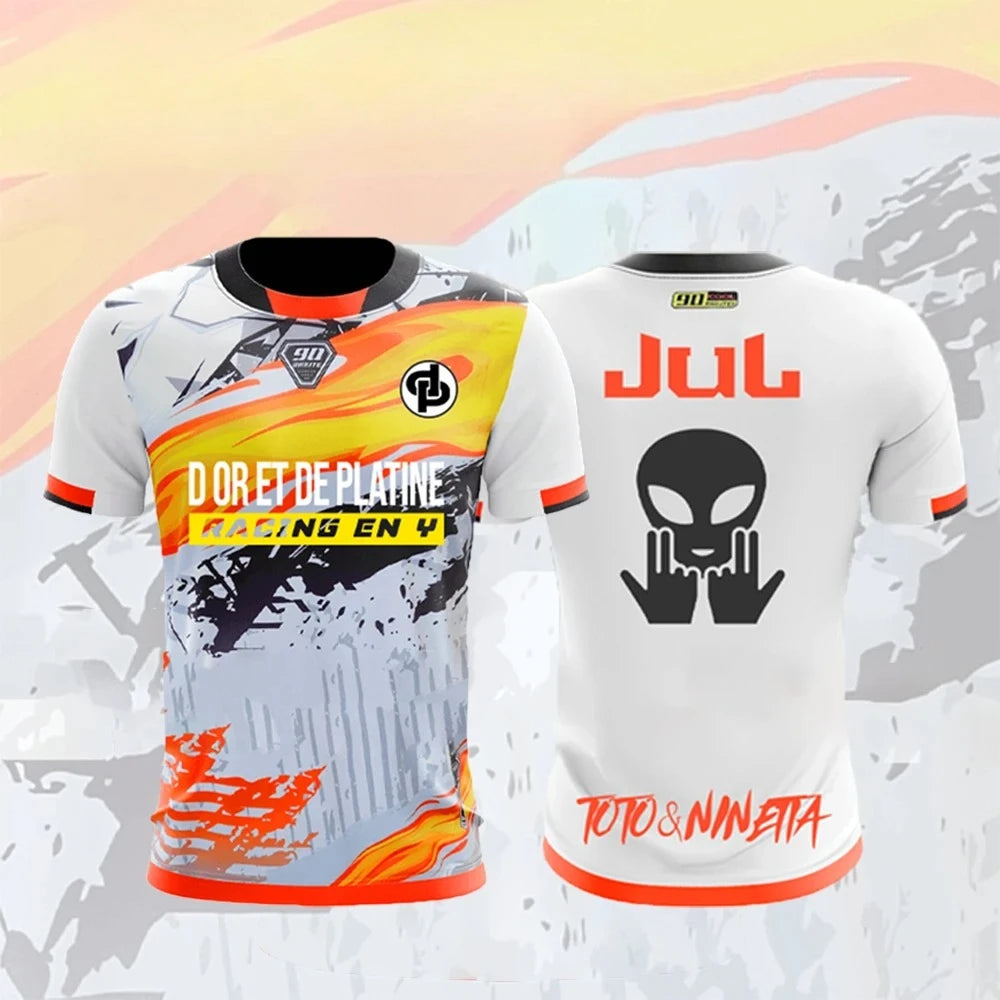Nouveau maillot JUL T-shirt d'été pour jeunes, respirant et à séchage rapide, maillot de football unisexe pour l'entraînement.