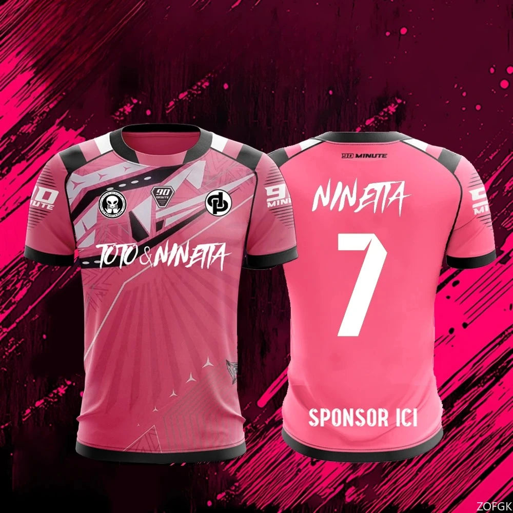 Nouveau maillot JUL T-shirt d'été pour jeunes, respirant et à séchage rapide, maillot de football unisexe pour l'entraînement.