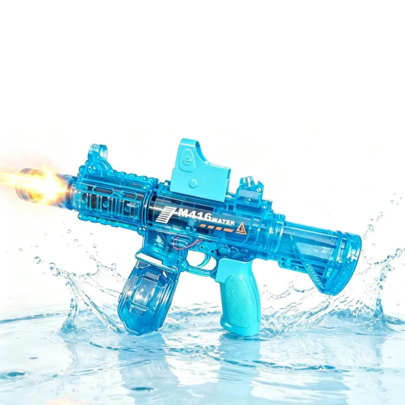 Pistolet à eau électrique pour enfants avec simulation de lutte contre les incendies, motif souris de glace LED, grande capacité, automatique et continu.