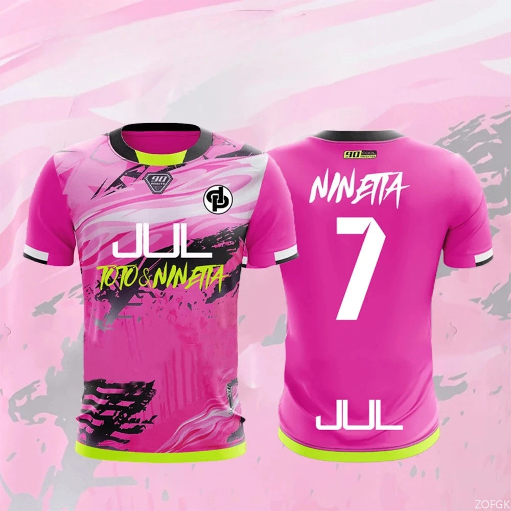 Nouveau maillot JUL T-shirt d'été pour jeunes, respirant et à séchage rapide, maillot de football unisexe pour l'entraînement.