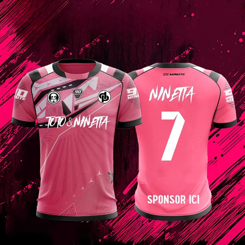 Nouveau maillot JUL T-shirt d'été pour jeunes, respirant et à séchage rapide, maillot de football unisexe pour l'entraînement.