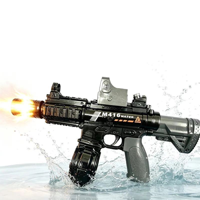 Pistolet à eau électrique pour enfants avec simulation de lutte contre les incendies, motif souris de glace LED, grande capacité, automatique et continu.