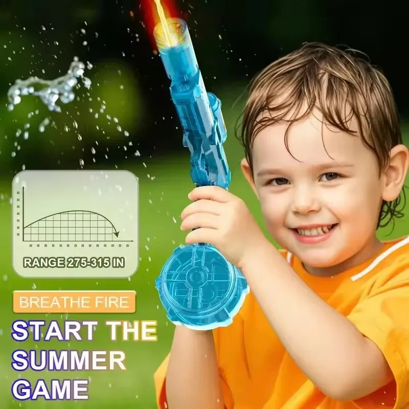 Pistolet à eau électrique pour enfants avec simulation de lutte contre les incendies, motif souris de glace LED, grande capacité, automatique et continu.