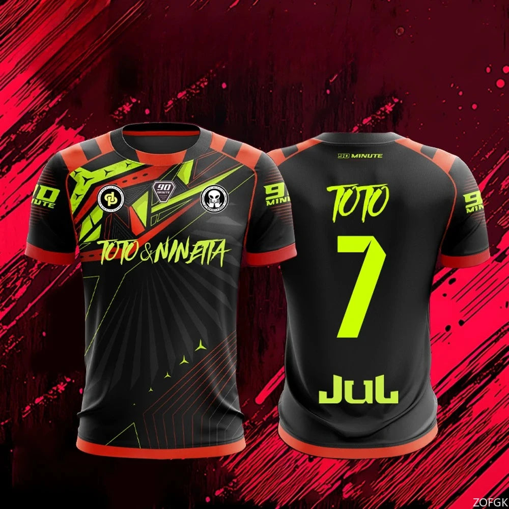 Nouveau maillot JUL T-shirt d'été pour jeunes, respirant et à séchage rapide, maillot de football unisexe pour l'entraînement.
