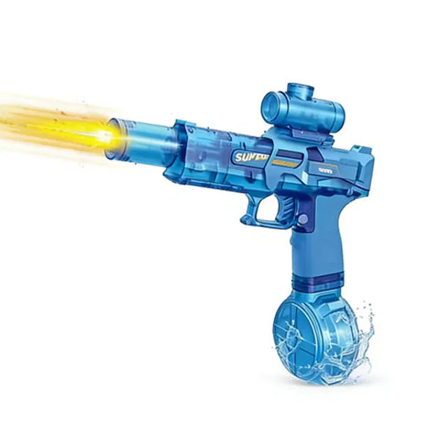 Pistolet à eau électrique pour enfants avec simulation de lutte contre les incendies, motif souris de glace LED, grande capacité, automatique et continu.